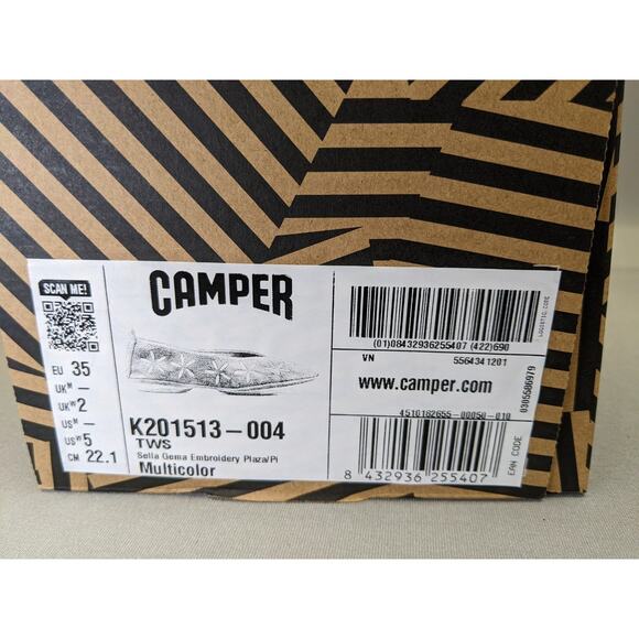 Camper Twins K201513-004 Women's Multicolored Leather Ballet Flat US 5 - Picture 8 of 9